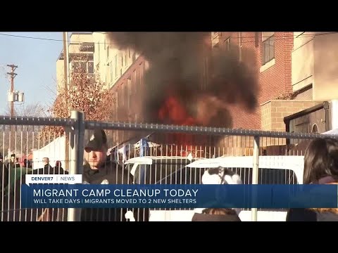 Fire breaks out at migrant camp near Speer and Zuni in Denver