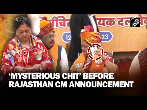 Moments before Rajasthan CM announcement, Vasundhara Raje showed chit to Rajnath, what transpired?