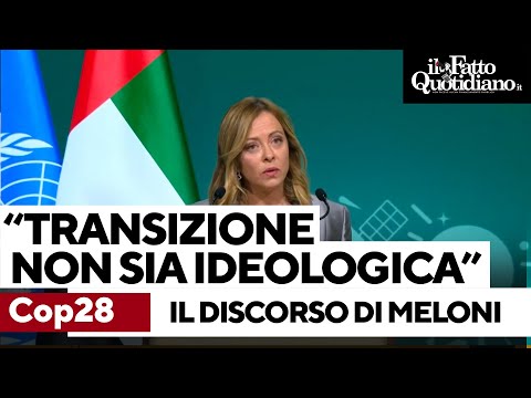 Cop28, Giorgia Meloni: &ldquo;La transizione non sia ideologica. Agiamo in modo concreto ma ragionevole&rdquo;