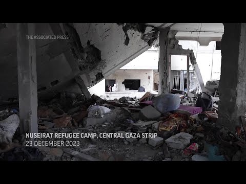 Airstrike in Gaza destroys residential building in refugee camp