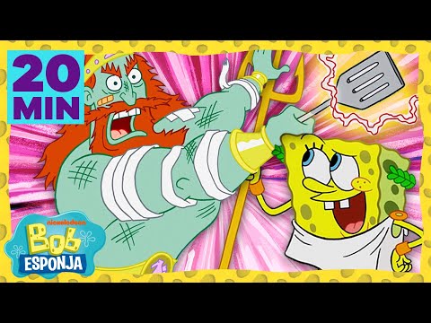 20 minutos de la ira del rey Neptuno | Bob Esponja en Espa&ntilde;ol