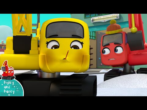 Dazey is SICK!!! - NEW Digley and Dazey | Construction Truck Cartoons for Kids