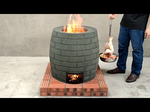 How to make a beautiful tandoor oven from red brick and clay