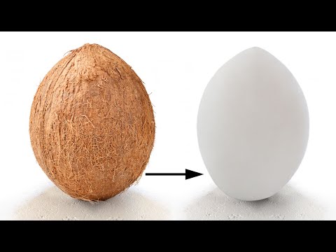 How to OPEN A COCONUT &amp; REMOVE COCONUT MEAT easily