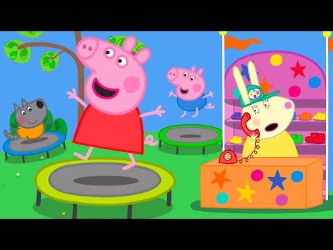 Peppa Pig Jumps High On Trampolines | Kids TV And Stories