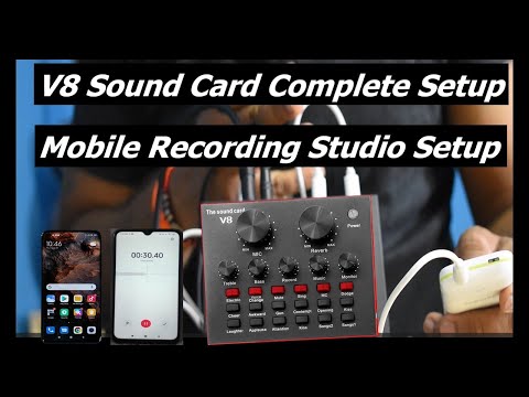 V8 sound card पूरा सेटिंग हिंदी में | How to connect V8 Sound card to Mobile/PC for Recording