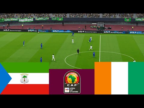 Equtorial Guinea vs Cote d'Ivore LIVE. 2024 CAF Africa Cup of Nations - Video game simulation