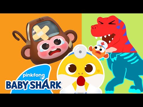 Monkey and Dinosaur visit Baby Shark Doctor | +Compilation | BEST Kids Songs | Baby Shark Official