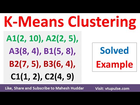 K Means Clustering Algorithm | K Means Solved Numerical Example Euclidean Distance by Mahesh Huddar