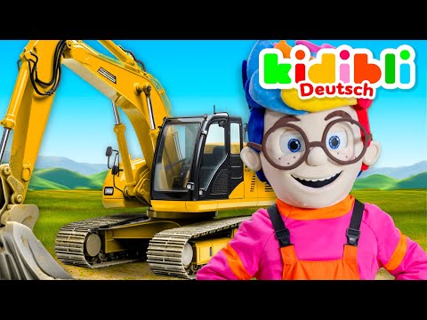 Die Kinder spielen mit echten Baggern | Die Kinder spielen! ⛑ Kidibli