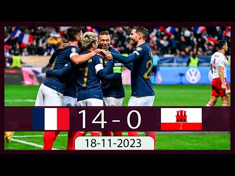 France vs Gibraltar 14-0 | 🔥 2024 Euro Qualifiers | Highlights and All Goals 2023