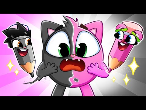 Pink vs Black Challenge 💗🖤| Funny Drawing Pencils 🎨| Songs for Kids by Toonaland