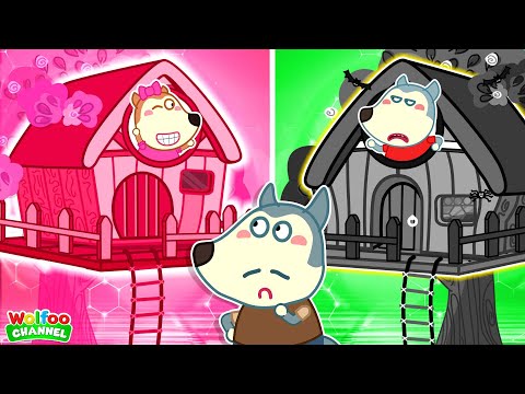 Pink vs Black Treehouse 💖🖤 Lucy Funny Stories for Kids 