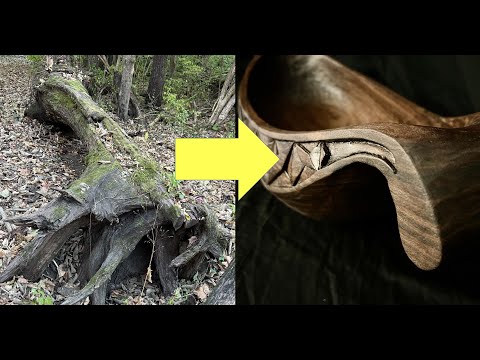 From MOSSY LOG To BOWL with Hand Tools ASMR