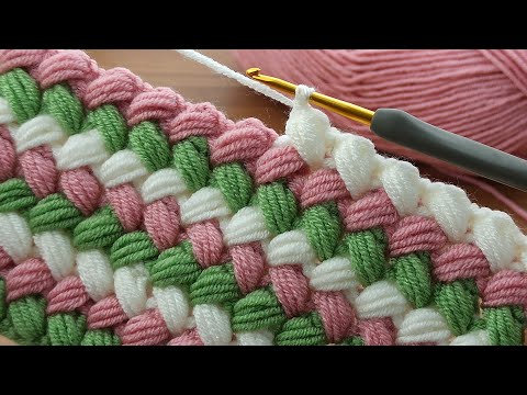 Amazing 💯👌Very easy crochet 3-color filled two-way baby blanket model explanation 