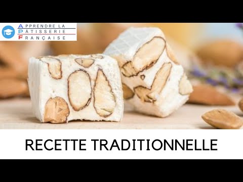 White nougat with honey traditional recipe.