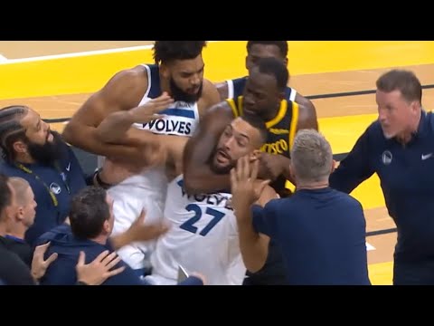 Draymond Green headlocks Rudy Gobert after Klay Thompson and Jaden McDaniels fight ?