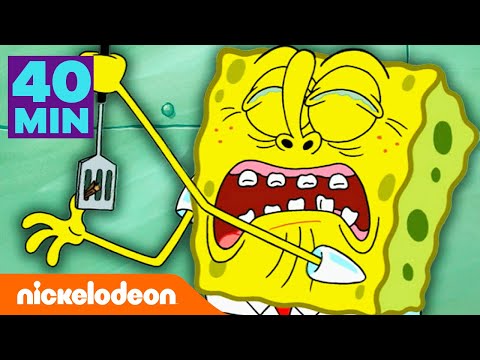 Bob Esponja | 40 minutos dos momentos mais DOLOROSOS da Fenda do Biqu&iacute;ni! | Nickelodeon em Portugu&ecirc;s