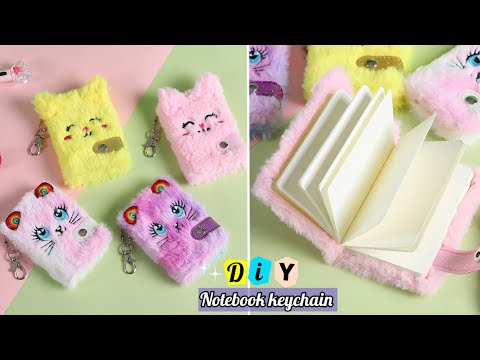 Cute cartoon notebook keychain || How to make cute notebook keychain at home