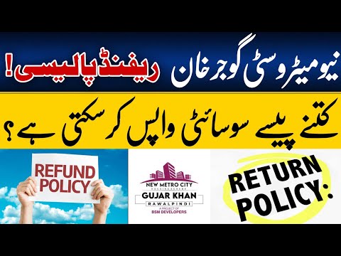 New Metro City Gujjar Khan Refund Policy || File or Plot Return Policy || How much Amount deduction?