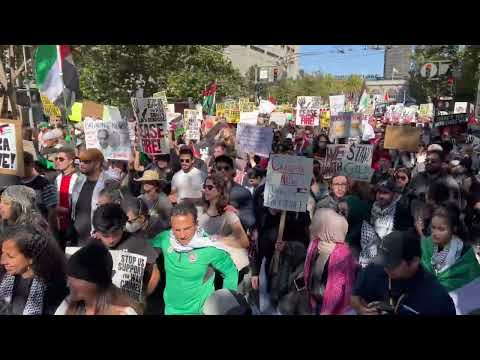 Pro Palestine protest in San Francisco today, 40,000 people marched in solidarity for Palestine.