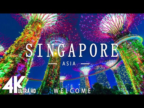 FLYING OVER SINGAPORE 4K UHD - Relaxing Music Along With Beautiful Nature Videos - 4K Video Ultra HD