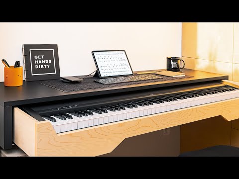 I Made a Desk with Built-In Piano Keyboard // Tiny Apartment Build Ep. 18