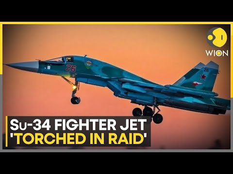 Russia-Ukraine War: Russian Su-34 fighter-bomber set ablaze at Chelyabinsk airfield | WION News