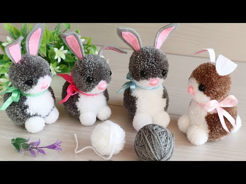 🐰💕Wonderful Yarn Bunnies 🐇 Pom Pom Bunny/Rabbit