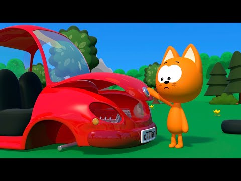 Huevos de colores rompieron el auto | Juegos infantiles y dibujos animados | El gatito Kot&eacute;