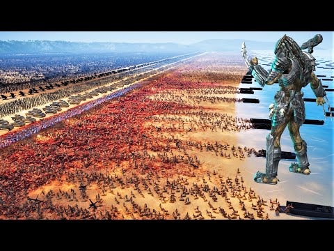 5,000,000 ALIENS, PREDATORS &amp; ZOMBIES vs HUMAN ARMY Beach Defense - Ultimate Epic Battle Simulator 2