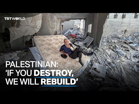 Palestinian man refuses to leave his house destroyed by Israel