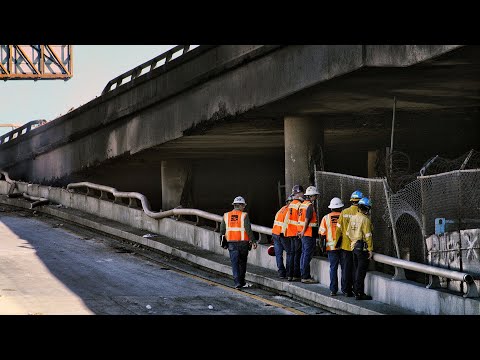 Los Angeles drivers head into Monday commute after massive fire closes interstate