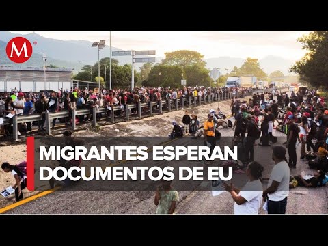 Caravana migrante avanza 35 kil&oacute;metros y llega a Mapastepec, en Chiapas