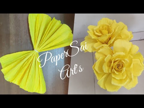 Flores de papel cr&ecirc;pe rosas,Giant Crepe paper rose flower for room decor Handmade