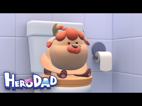 Puppy on the toilet! | Hero Dad | Cartoon for Kids | 1 Hour +