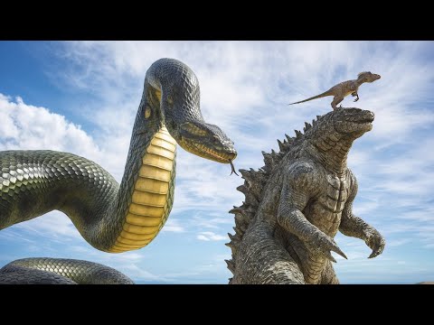 Giant Anaconda Eats Raptor Godzilla Takes Revenge