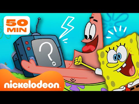 Bob Esponja | Tudo o que Bob Esponja Assiste na TV 📺 | Compila&ccedil;&atilde;o de 50 Minutos  | Nickelodeon