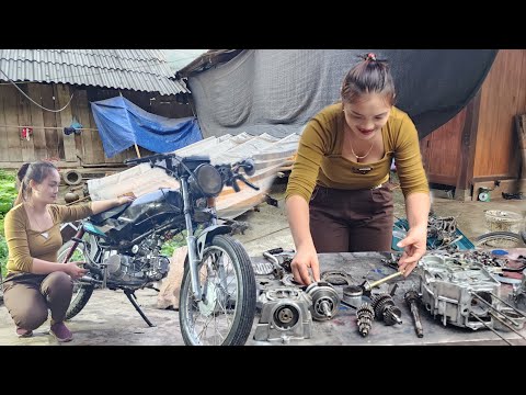 Genius girl repairs and restores entire enginesold KENZO WIN 110CC motorbik|Girl Mechanic