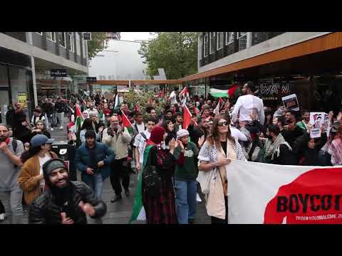 Tientallen mensen aanwezig bij Pro-Palestijnse demonstratie Stationsplein Rotterdam