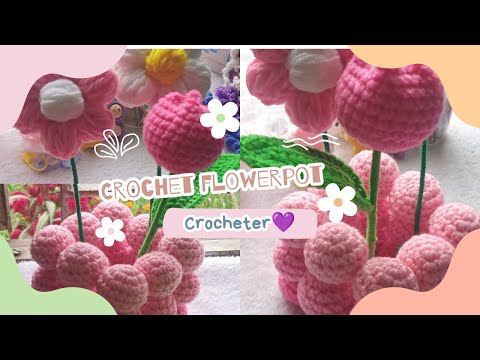 How to crochet ball flower pot💐 in easy ways for beginner?