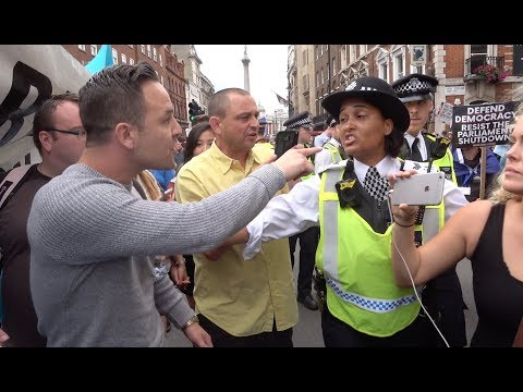 Anti-Boris protesters CLASH with pro-Brexit demonstrators at heated protest in London