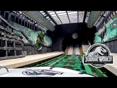 Jurassic World The Ride 4K Front Seat POV - Universal Studios Hollywood