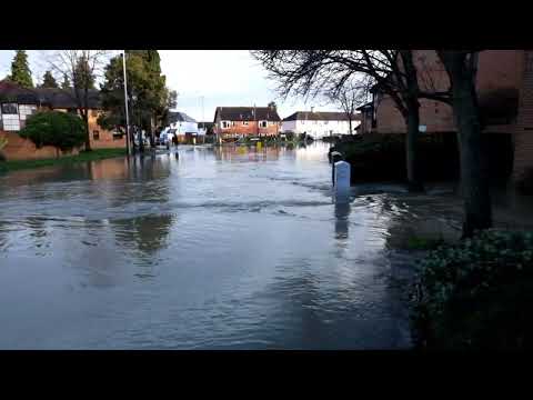 flooding in belton road loughborough from storm henk