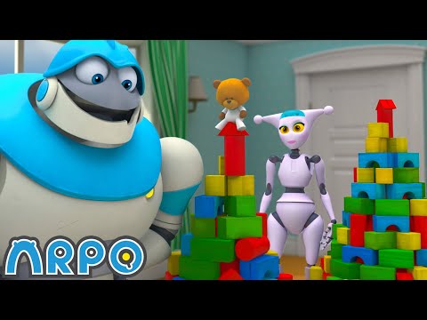 Robot Babysitter Tower Challenge! | ARPO 1 HOUR | Rob the Robot &amp; Friends - Funny Kids TV