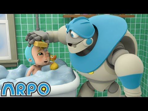 Must Keep The Baby CLEAN!!! | ARPO | Moonbug Kids - Funny Cartoons and Animation