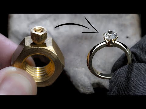 I TURN 2 HEX NUTS into a 1 Ct DIAMOND RING