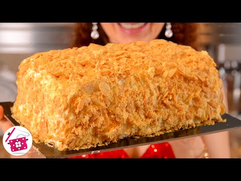 NAPOLEON in 5 minutes! MELT IN YOUR MOUTH! ONLY 3 ingredients! NEW YEAR CAKE