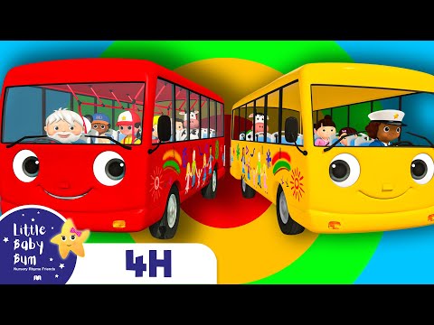 Wheels on the bus | Vehicle song | 4h of 🚌Wheels on the BUS Songs! 🚌 Nursery Rhymes for Kids