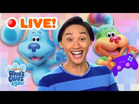 🔴LIVE: Blue and Josh Play Interactive Games MARATHON! w/ Rainbow Puppy! | Blue's Clues &amp; You!